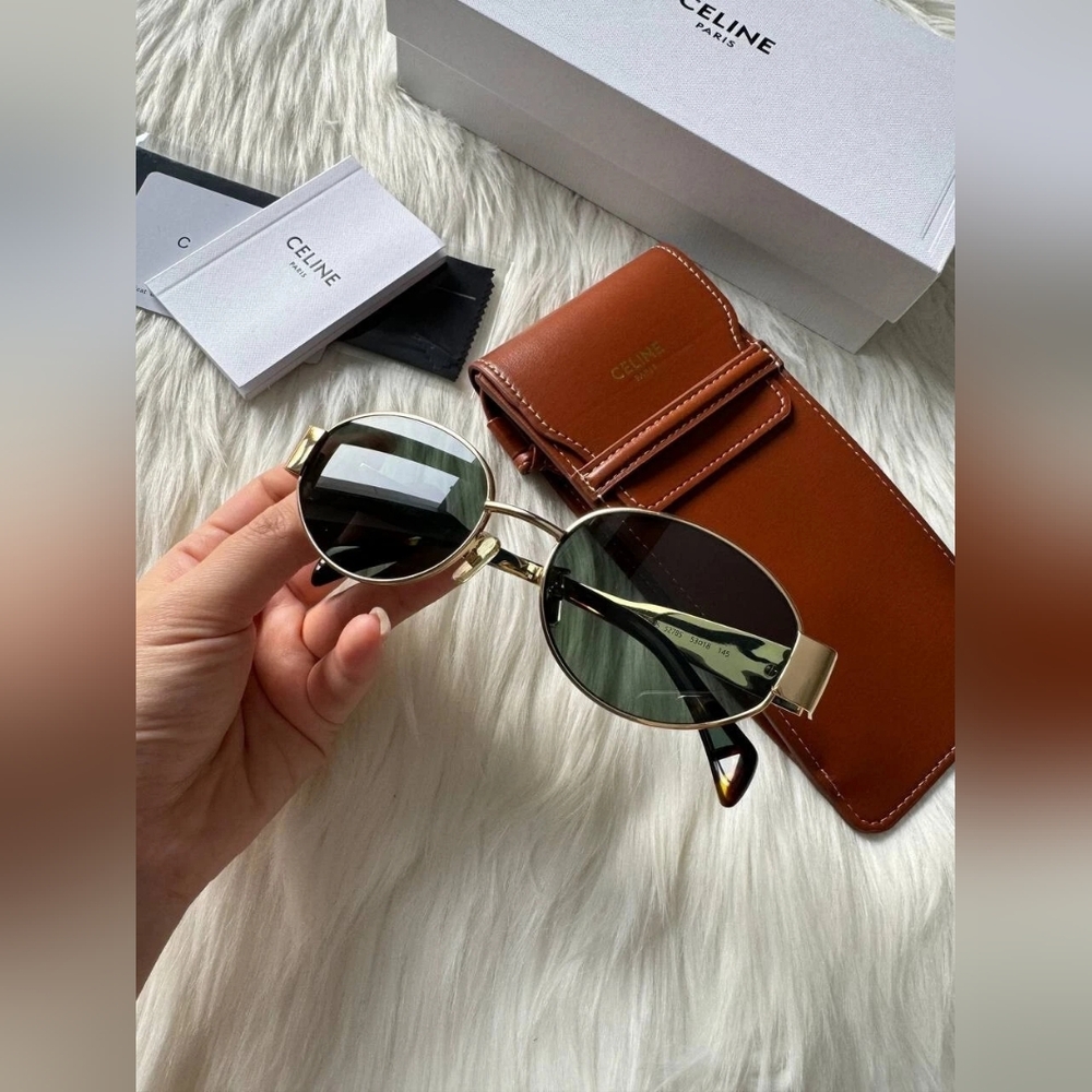 Celine Triomphe Gold Metal Sunglasses - Picture 6 of 6